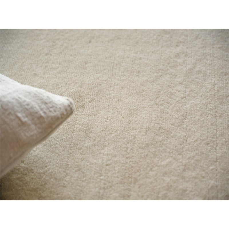 Velutto Modern Handloomed Silky Nylon Light Beige 15'x24' Area Rug