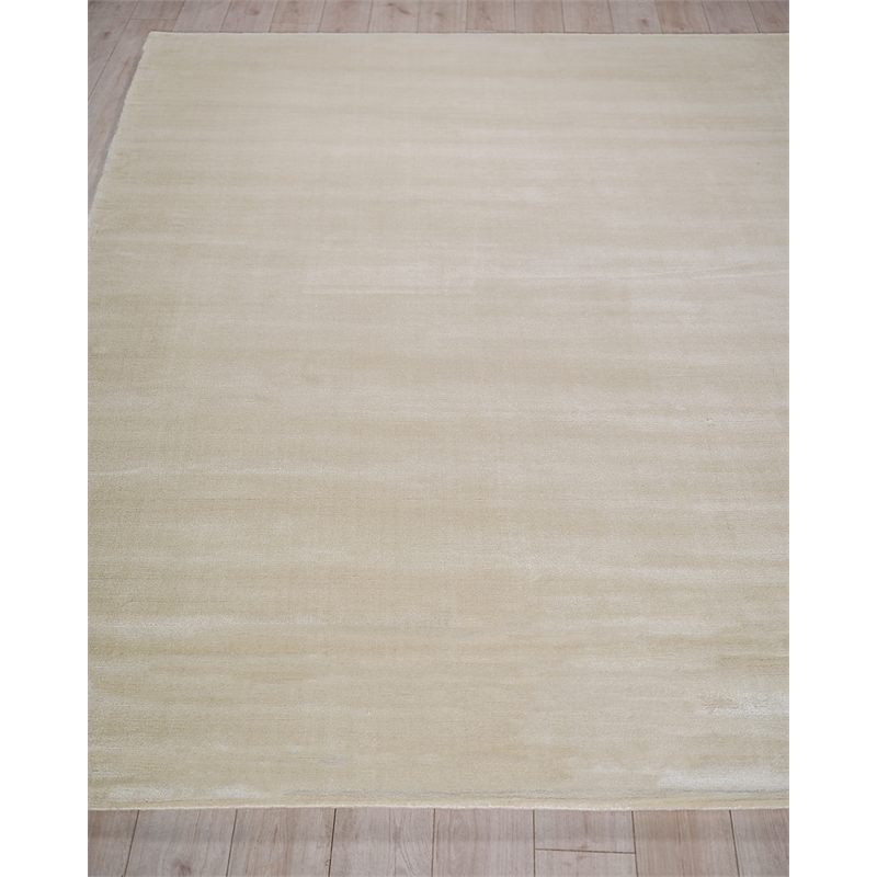 Velutto Modern Handloomed Silky Nylon Light Beige 2'x3' Area Rug
