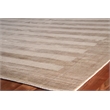 Wide Stripe Handloomed Viscose Light Beige 5'x8' Area Rug