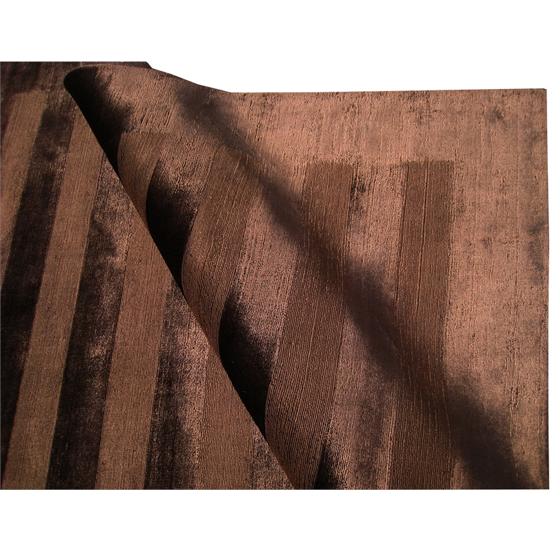 Wide Stripe Handloomed Viscose Chocolate 12'x15' Area Rug