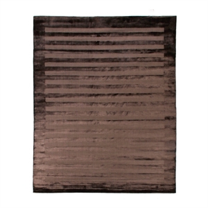 Wide Stripe Handloomed Viscose Chocolate 12'x15' Area Rug