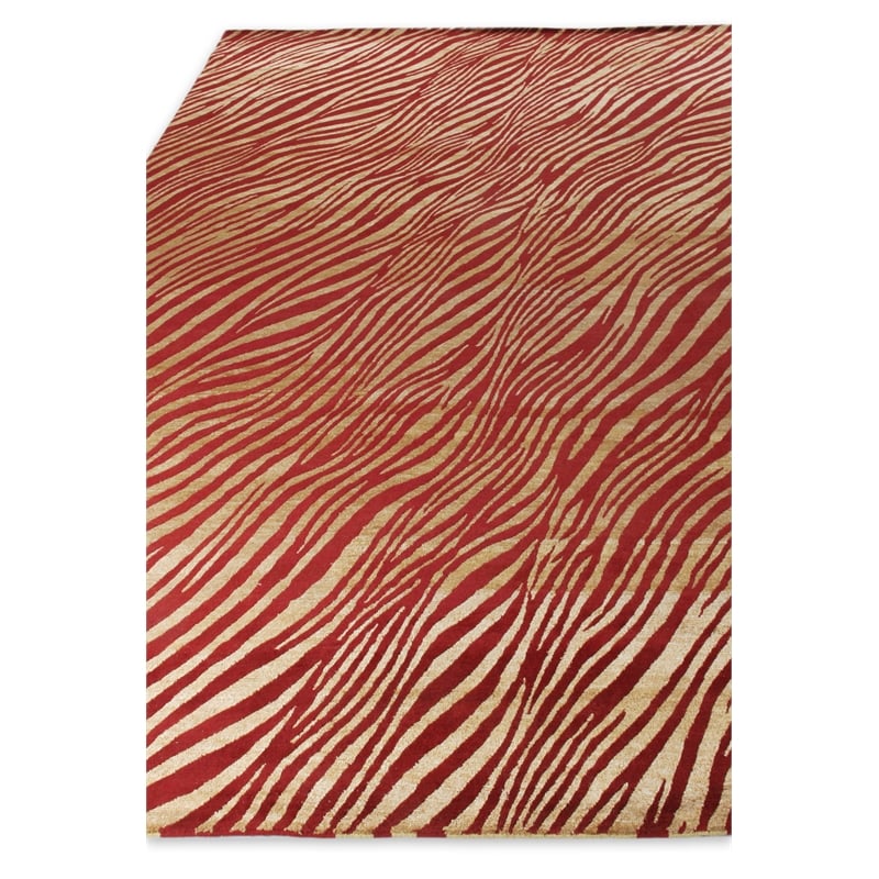 Wilderness Hand-Knotted Wool/Bamboo Silk Red/Gold 8'6