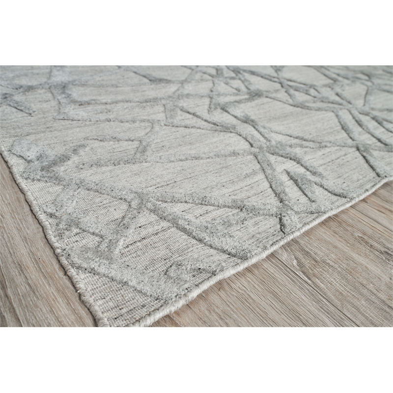 Windsor Handloomed Wool/Bamboo Silk Gray 12'x15' Area Rug
