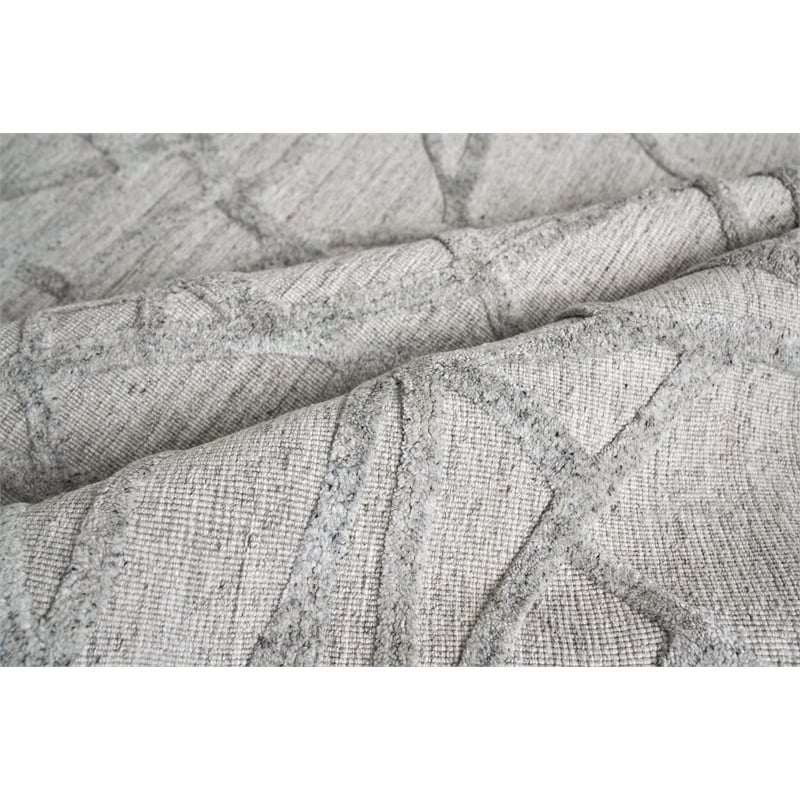 Windsor Handloomed Wool/Bamboo Silk Gray 12'x15' Area Rug