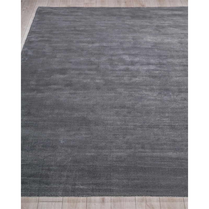 Velutto Modern Handloomed Silky Nylon Gray 2'x3' Area Rug
