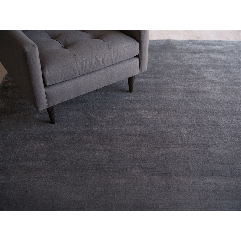 Velutto Modern Handloomed Silky Nylon Gray 2'x3' Area Rug