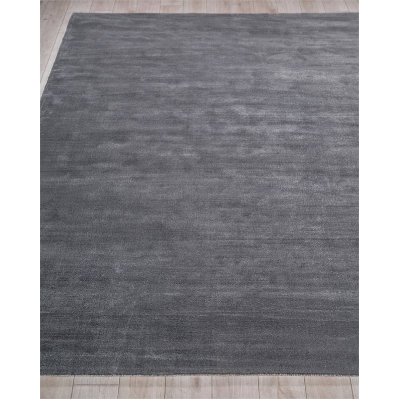 Velutto Modern Handloomed Silky Nylon Gray 4'x6' Area Rug