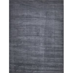 Velutto Modern Handloomed Silky Nylon Gray 4'x6' Area Rug