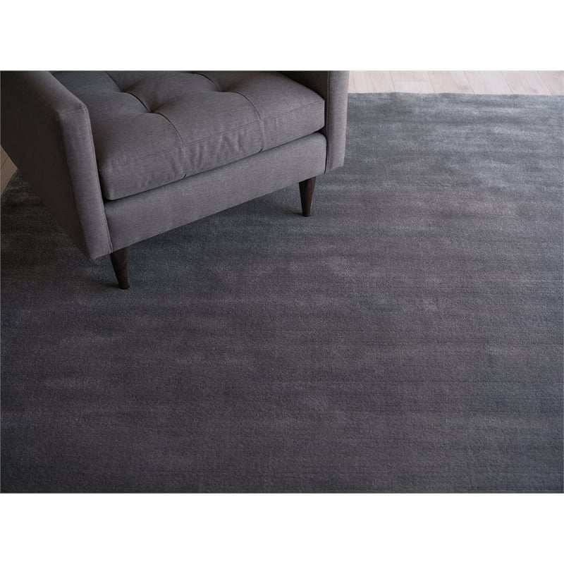 Velutto Modern Handloomed Silky Nylon Gray 6'x9' Area Rug
