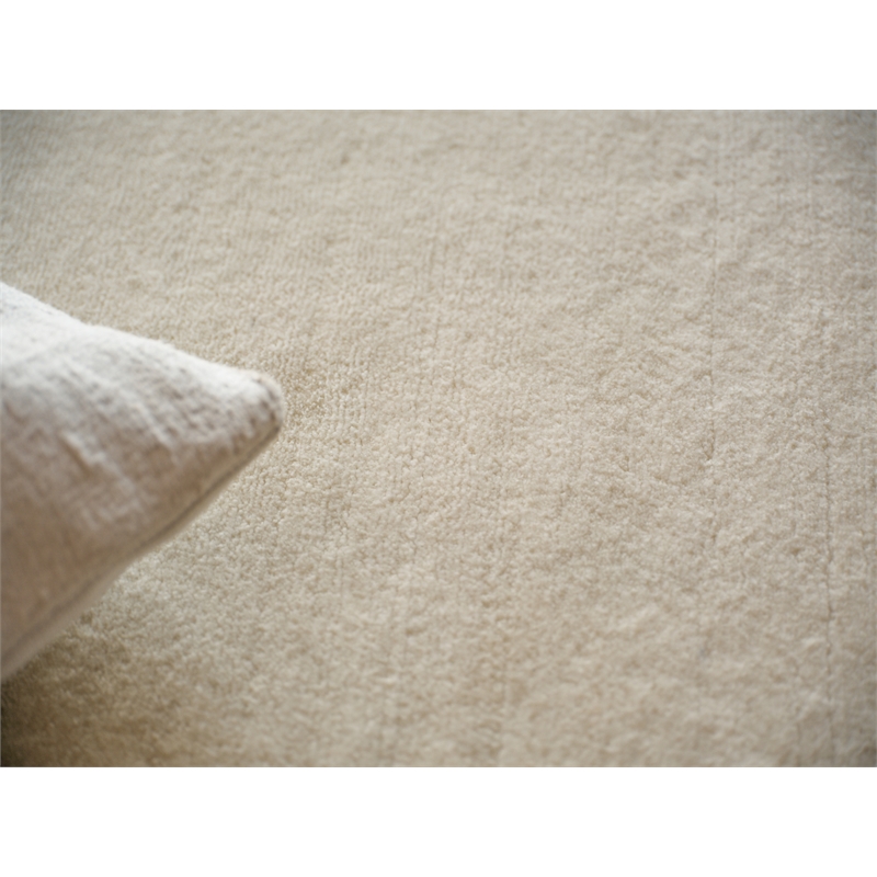 Velutto Modern Handloomed Silky Nylon Light Beige 10'x14' Area Rug