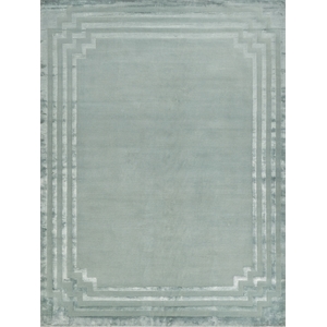 Vero Hand-Knotted Wool/Bamboo Silk Aqua 8'x10' Area Rug