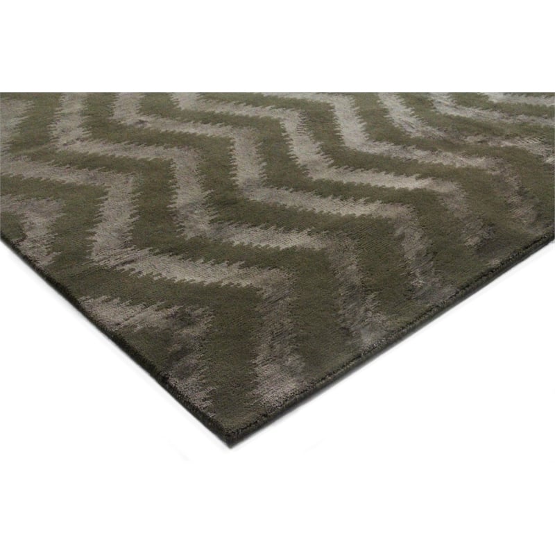 Vero Hand-Knotted Wool/Bamboo Silk Chocolate 8'x10' Area Rug