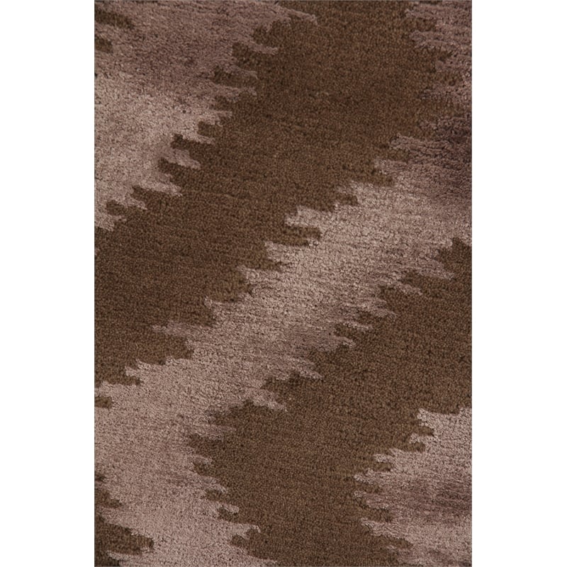 Vero Hand-Knotted Wool/Bamboo Silk Chocolate 8'x10' Area Rug