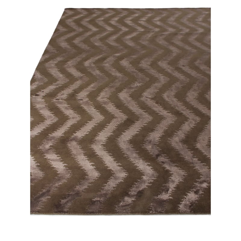 Vero Hand-Knotted Wool/Bamboo Silk Chocolate 8'x10' Area Rug