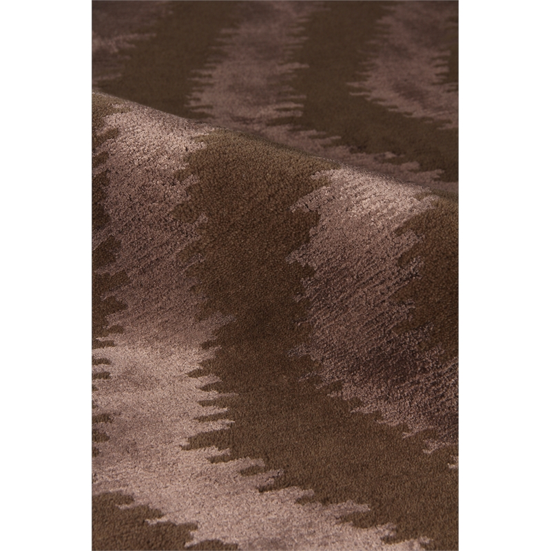 Vero Hand-Knotted Wool/Bamboo Silk Chocolate 8'x10' Area Rug
