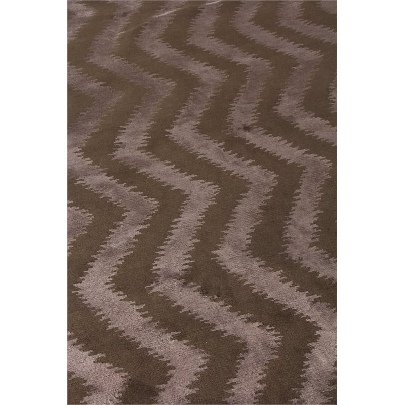Vero Hand-Knotted Wool/Bamboo Silk Chocolate 8'x10' Area Rug