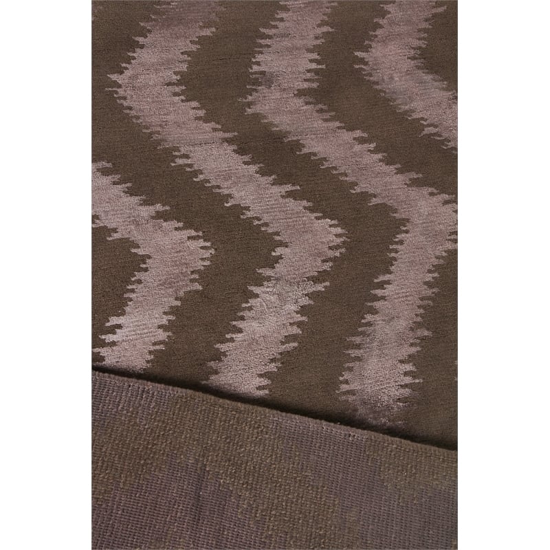Vero Hand-Knotted Wool/Bamboo Silk Chocolate 8'x10' Area Rug