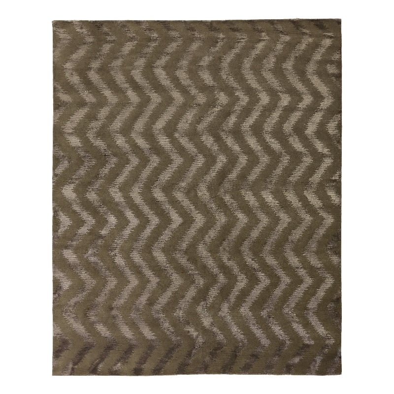Vero Hand-Knotted Wool/Bamboo Silk Chocolate 8'x10' Area Rug