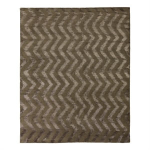 Vero Hand-Knotted Wool/Bamboo Silk Chocolate 8'x10' Area Rug