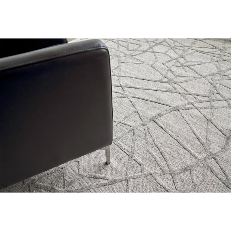 Windsor Handloomed Wool/Bamboo Silk Gray 4'x6' Area Rug