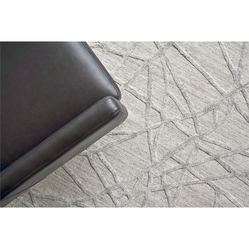 Windsor Handloomed Wool/Bamboo Silk Gray 4'x6' Area Rug