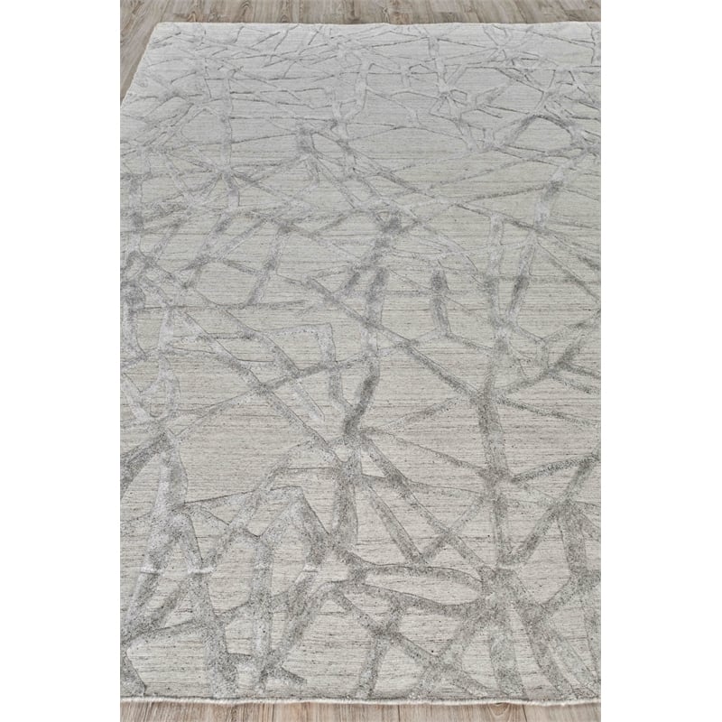 Windsor Handloomed Wool/Bamboo Silk Gray 6'x9' Area Rug