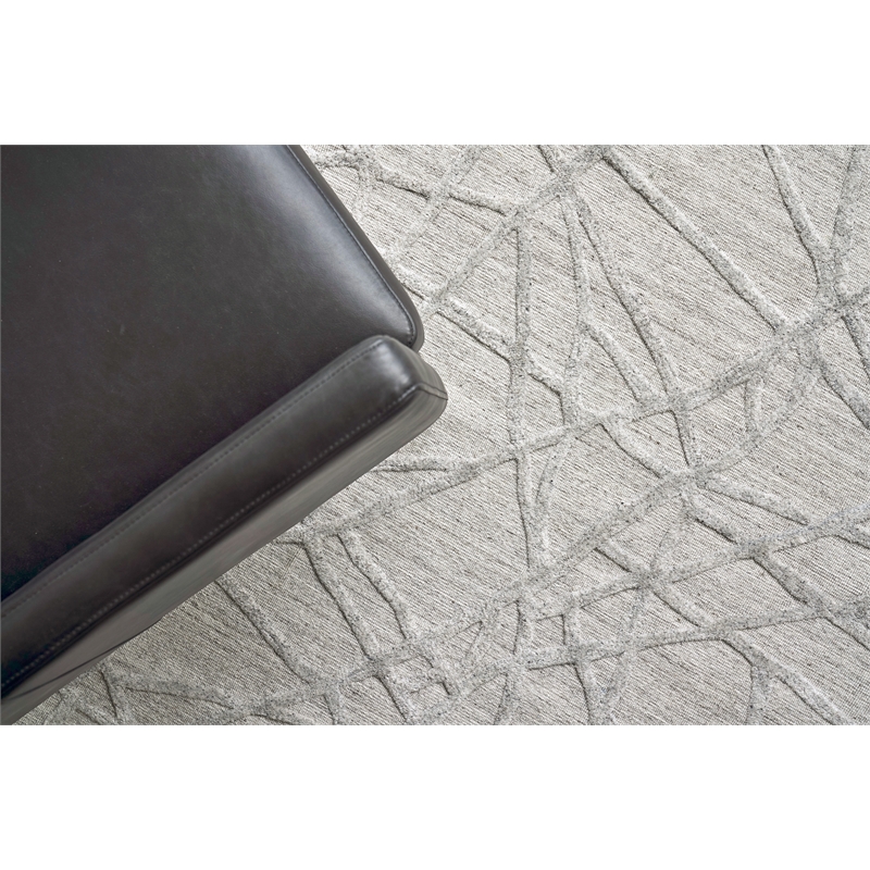 Windsor Handloomed Wool/Bamboo Silk Gray 6'x9' Area Rug