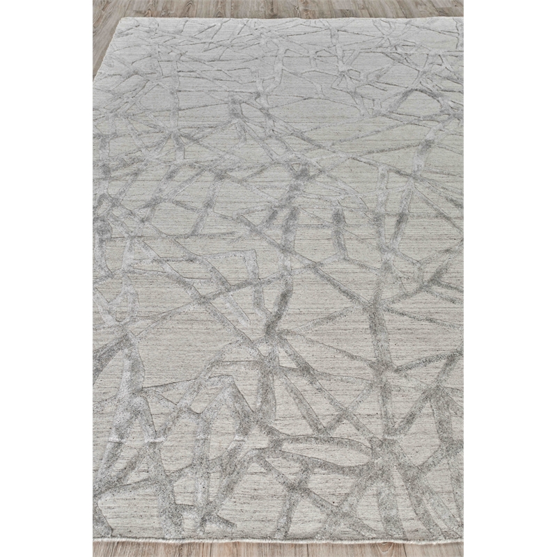 Windsor Handloomed Wool/Bamboo Silk Gray 8'x10' Area Rug