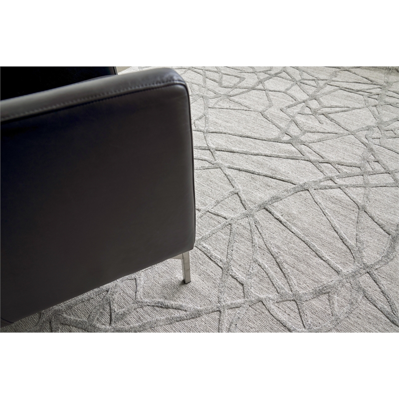 Windsor Handloomed Wool/Bamboo Silk Gray 8'x10' Area Rug