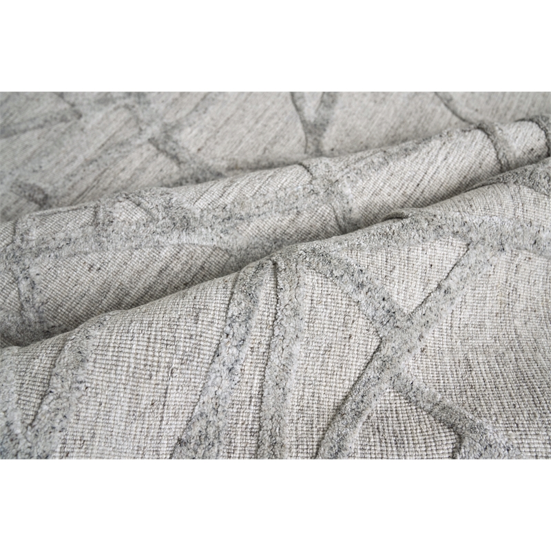 Windsor Handloomed Wool/Bamboo Silk Gray 9'x12' Area Rug