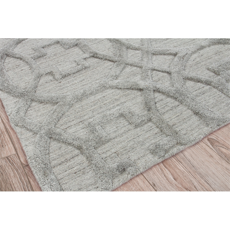 Windsor Handloomed Wool/Bamboo Silk Light Silver 10'x14' Area Rug