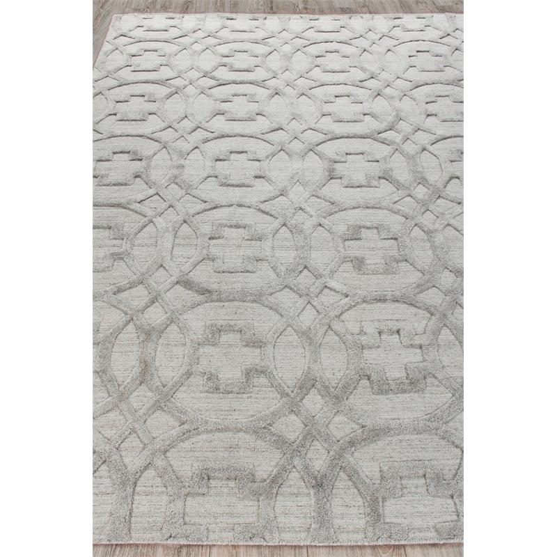 Windsor Handloomed Wool/Bamboo Silk Light Silver 10'x14' Area Rug