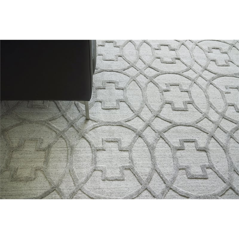Windsor Handloomed Wool/Bamboo Silk Light Silver 10'x14' Area Rug
