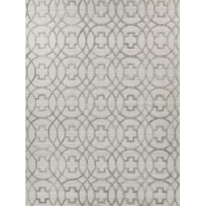 Windsor Handloomed Wool/Bamboo Silk Light Silver 4'x6' Area Rug