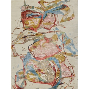 Vibrance Hand-Knotted Wool/Bamboo Silk Pink/Red/Blue/Multi 9'x12' Area Rug