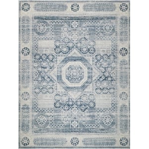 Vintage Looms Power Loom Polyester Light Blue/Blue 2'x3' Area Rug
