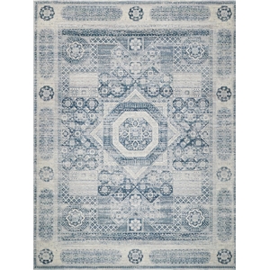 Vintage Looms Power Loom Polyester Light Blue/Blue 4'x6' Area Rug