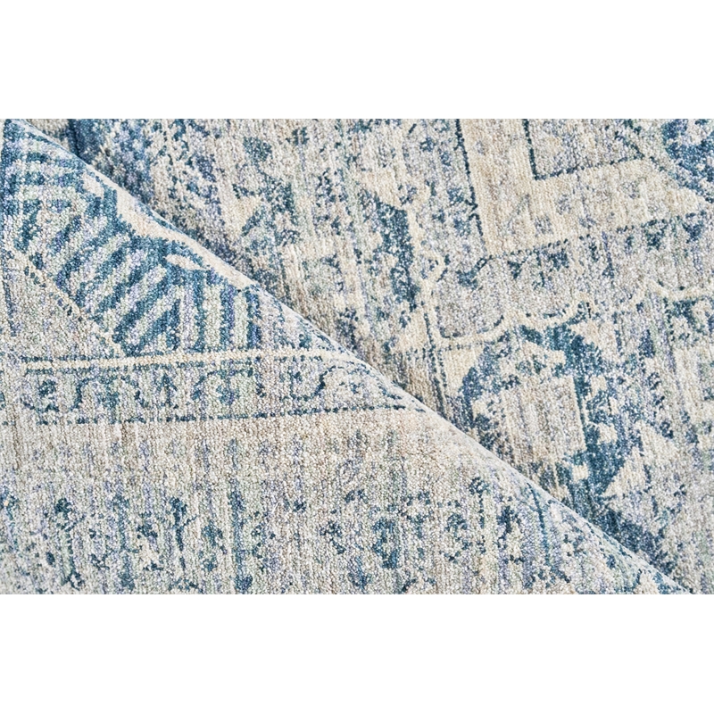 Vintage Looms Power Loom Polyester Light Blue/Blue 9'x12' Area Rug