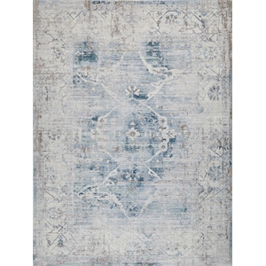 Vintage Looms Power Loom Polyester Light Blue/Beige 4'x6' Area Rug