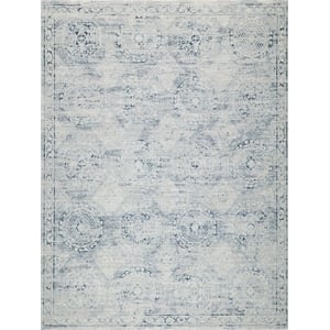 Vintage Looms Power Loom Polyester Light Blue/Blue 2'x3' Area Rug