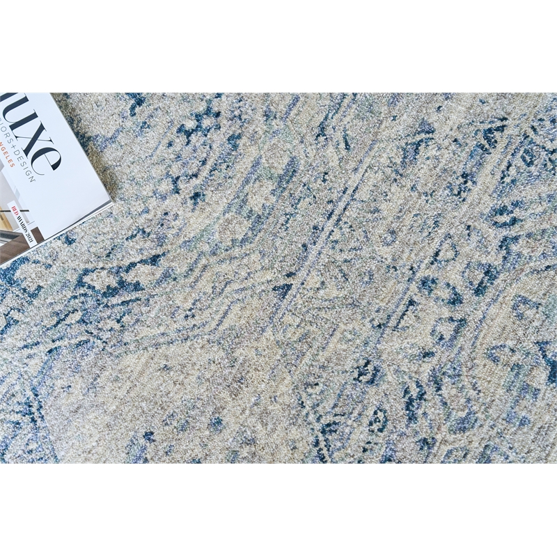 Vintage Looms Power Loom Polyester Light Blue/Blue 4'x6' Area Rug