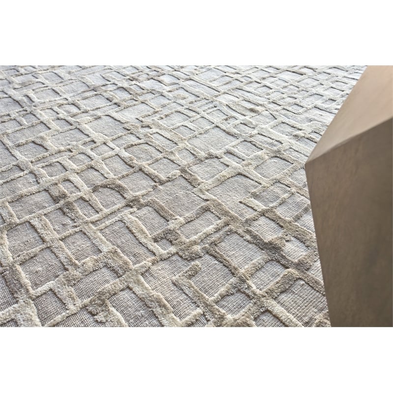 Vista Handloomed Wool/Bamboo Silk Mocha Beige 15'x20' Area Rug