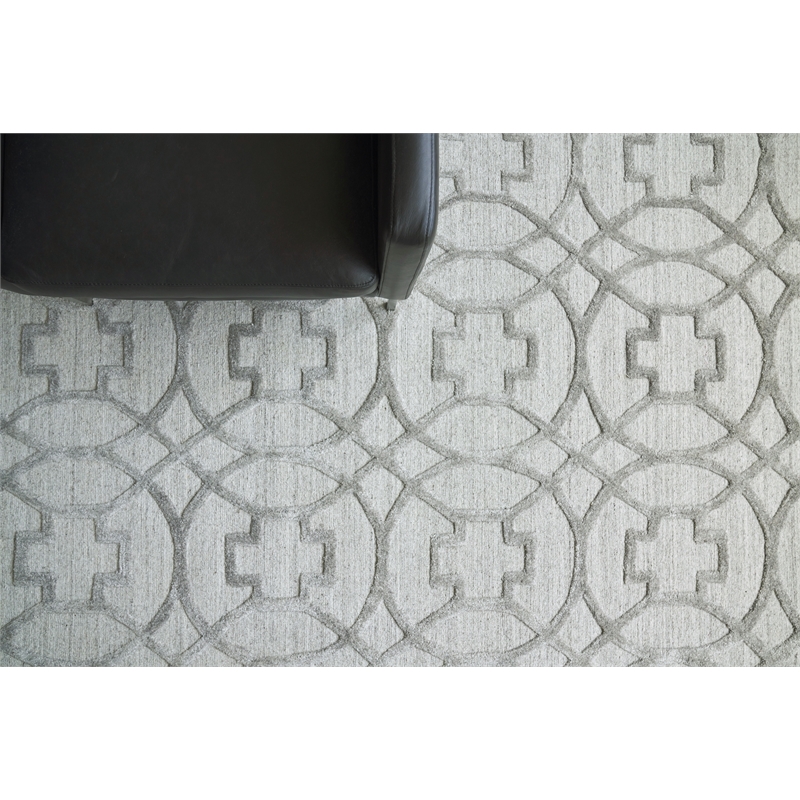 Windsor Handloomed Wool/Bamboo Silk Light Silver 6'x9' Area Rug