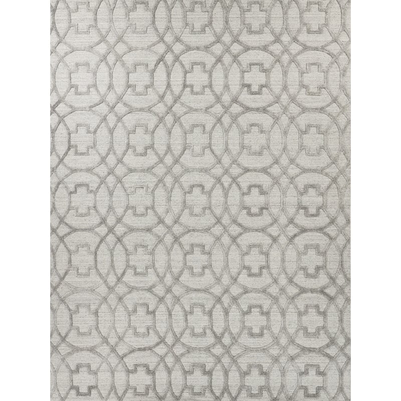 Windsor Handloomed Wool/Bamboo Silk Light Silver 8'x10' Area Rug