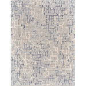 Vista Handloomed Wool/Bamboo Silk Gray/Blue 12'x12' Square Area Rug