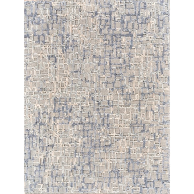 Vista Handloomed Wool/Bamboo Silk Gray/Blue 15'x20' Area Rug