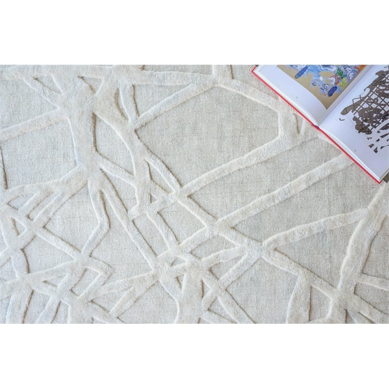 Windsor Handloomed Wool/Bamboo Silk Silver 14'x18' Area Rug