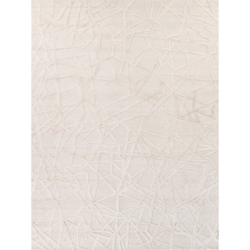 Windsor Handloomed Wool/Bamboo Silk Silver 4'x6' Area Rug