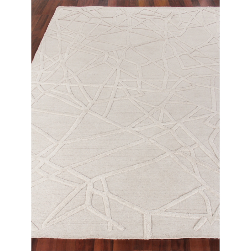 Windsor Handloomed Wool/Bamboo Silk Silver 6'x9' Area Rug