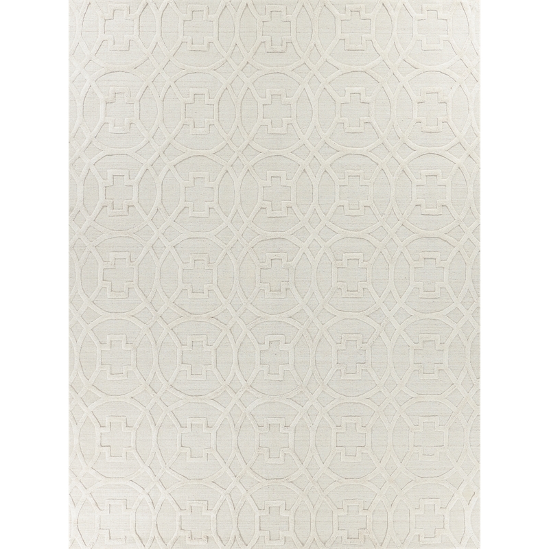Windsor Handloomed Wool/Bamboo Silk Beige 4'x6' Area Rug